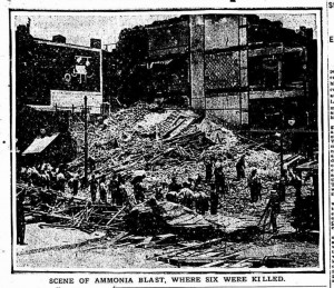 Another view of the blast site looking southwest.