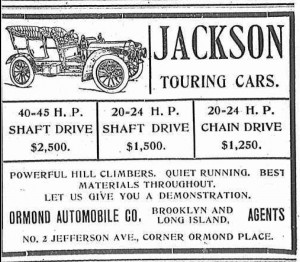 Ormond's first automobile - the Jackson Touring Car.