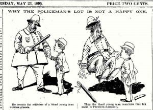 Cartoon from Roosevelt's period as NYC Police Commissioner.