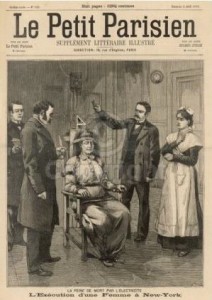 The French view of American capital punishment by electric chair. France would abolish their form of the electric chair, the guillotine, in 1906.