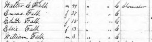 Walter C. Falk shown living in 1892 with his family in upstate New York  (1892 NY State Census).