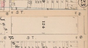 "The Circus Grounds," from eight years before Saratoga Square was built on the site (Robinson's Atlas, 1888).