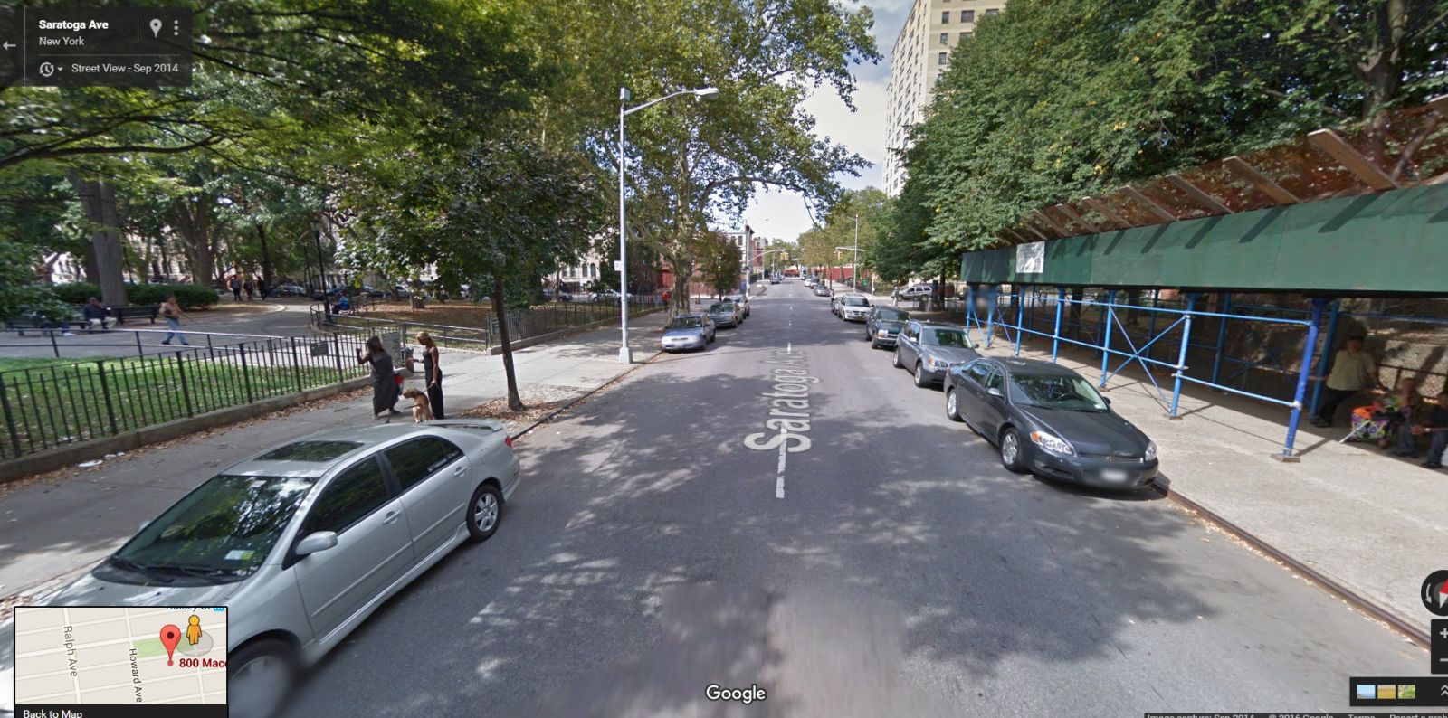 Saratoga Avenue today (courtesy GoogleMaps).