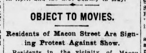 Macon residents "Object To Movies" (Bklyn Eagle, 26 May 1913)