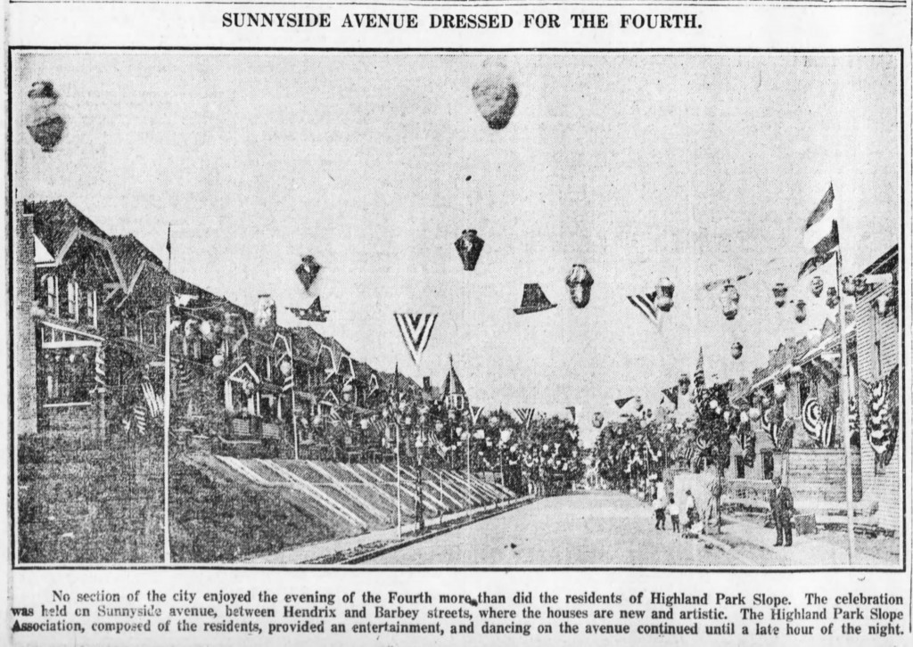 Sunnyside Avenue (btwn Hendrix and Barbey Streets) on 4th of July in 1914.