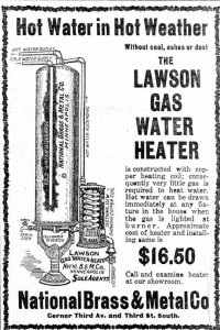 A gas water heater of the time.
