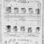 Miller's fingerprints from his 1911 arrest.