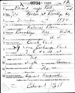 Bell's Draft Registration Card.