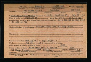 Bell's military abstract, showing his unit particulars, how he died, and who was notified.