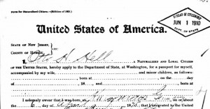 Otto H. Hell's U.S. passport.