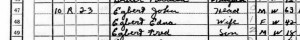 1940 Federal Census showing Edna living with her husband and son at 497 Dean Street.