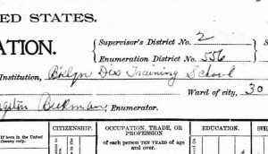 The 1900 Federal Census for the Brooklyn District Training School.