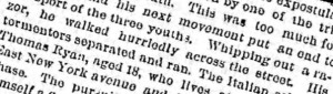 "Whipping out a razor, he walked hurriedly across the street."