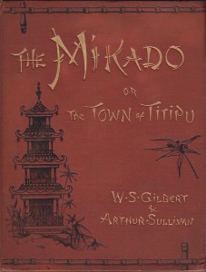 Cover of the vocal score for The Mikado, 1895.
