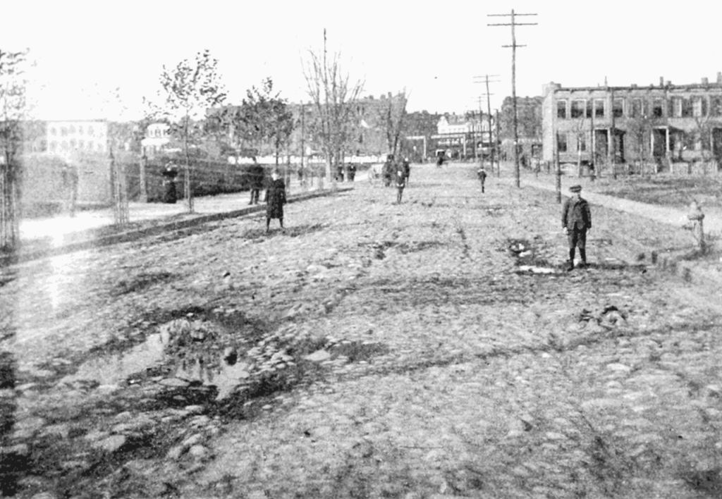 Saratoga Avenue between Macon and Halsey streets - showing possibly some of the boys of the Hancock Street gang.